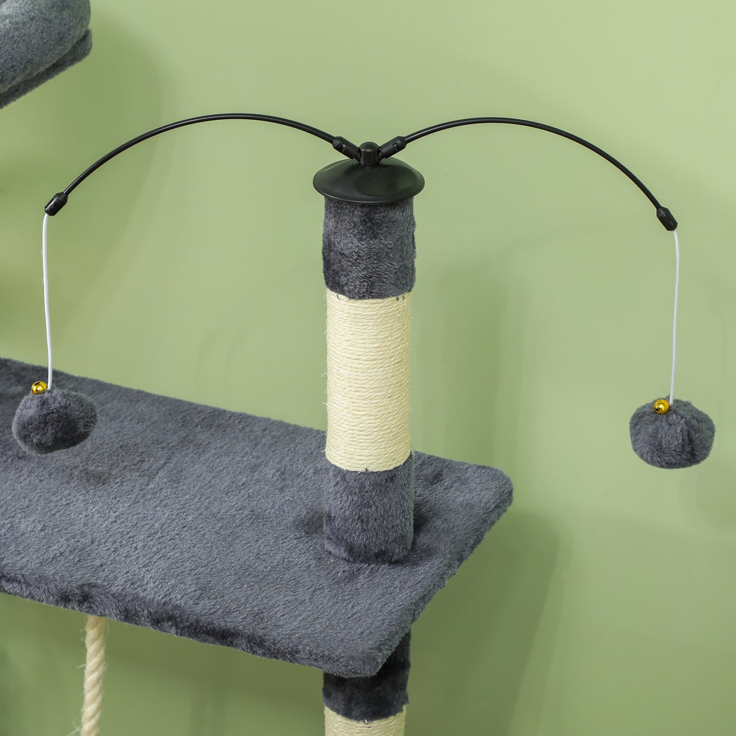 53" Cat Tree, Cat Tower with Scratching Posts, Cat Condo, Beds, Platforms, Toy Balls for Indoor Cats, Dark Grey Cat Towers   at Gallery Canada