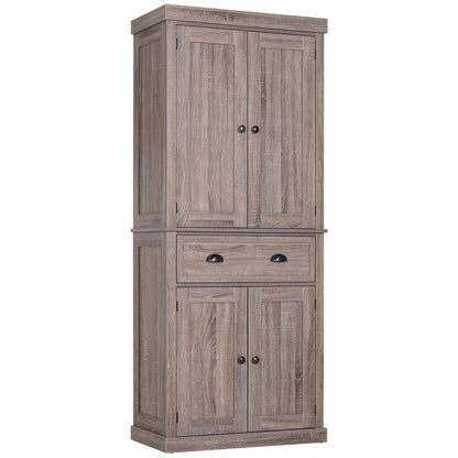 72.5" H Traditional Freestanding Kitchen Pantry Cabinet Traditional Spacious Storage Closet with 1 Drawer Kitchen Pantry Cupboard Cabinet, Wood Grain Kitchen Pantry Cabinets Dark Wood Grain  at Gallery Canada