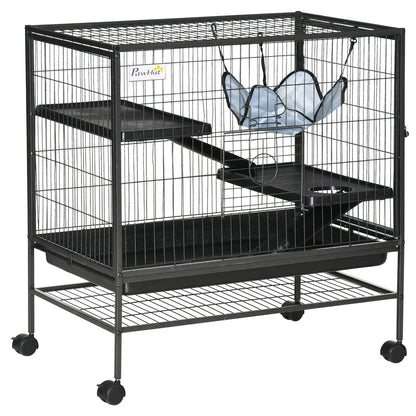 Small Animal Cage with Hammock, 3-Tier Ferret Cage Removable Tray - Gallery Canada