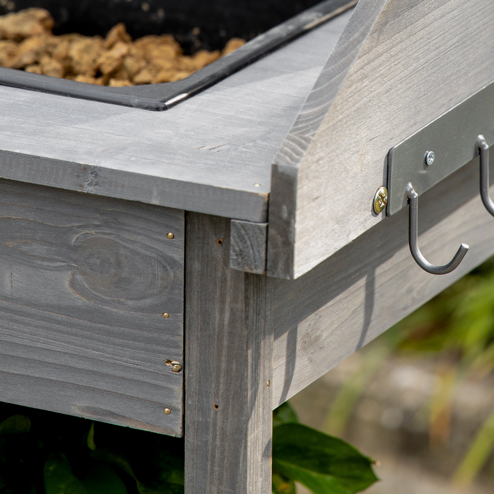 Potting Bench Table Garden Work Bench Workstation with Drawer, Removable Sink, Storage Shelves and Hooks for Patio, Courtyards, Balcony Potting Benches & Tables at Gallery Canada