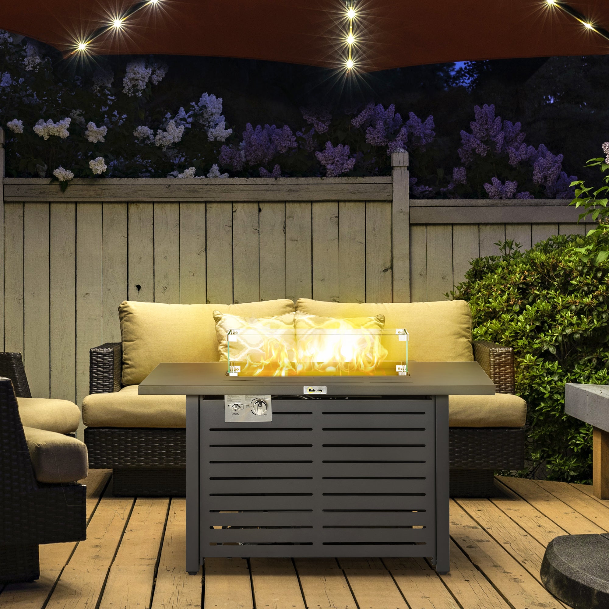 Propane Gas Fire Pit Table, Outdoor Firepit with 43