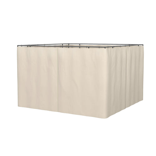 10' x 12' Universal Gazebo Sidewall Set with 4 Panels, Hooks/C-Rings Included for Pergolas &; Cabanas, Beige