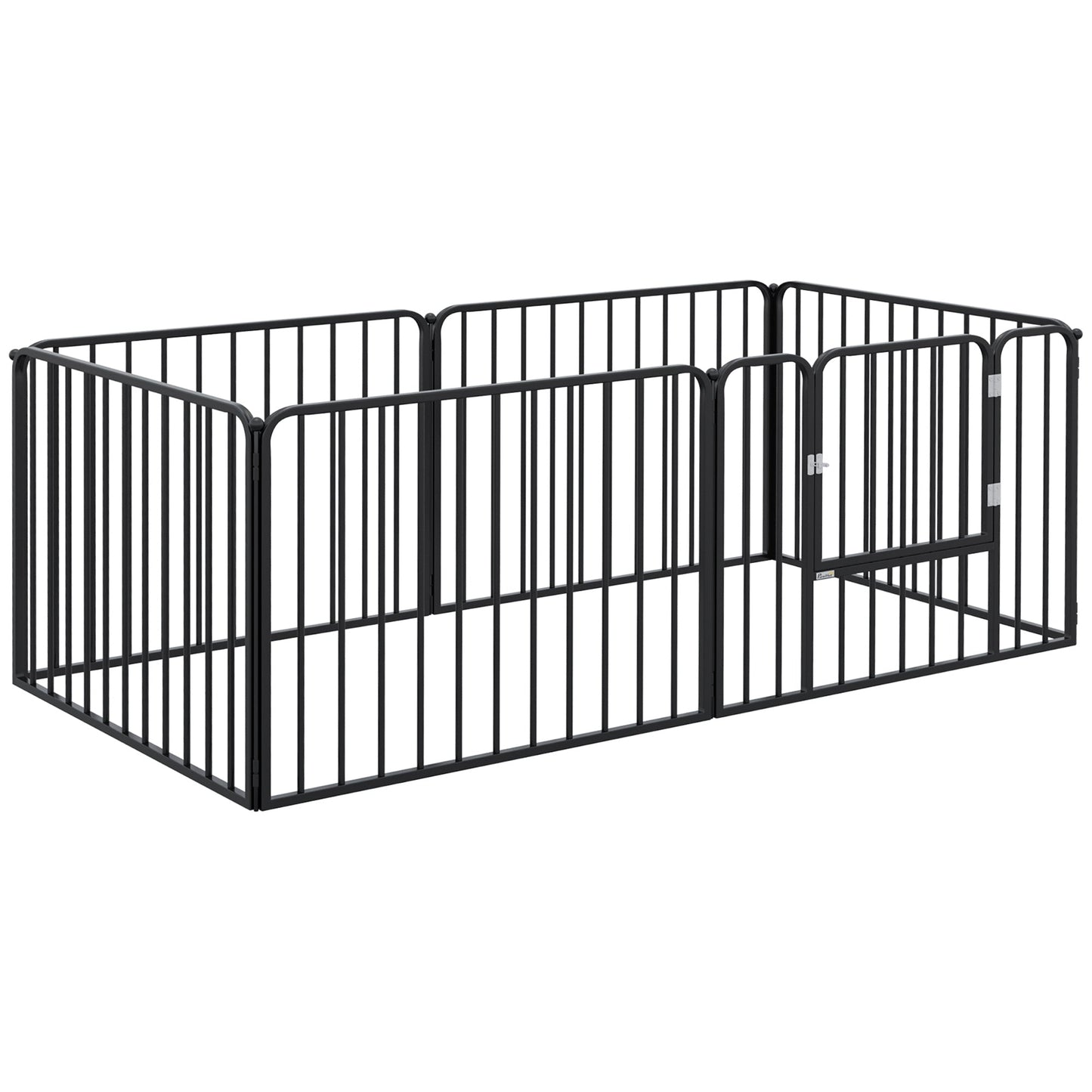 Dog Fence Outdoor 6 Panels 24" Height Indoor Steel Pet Exercise Pen DIY Design for Small Dogs Houses, Kennels & Pens Black  at Gallery Canada