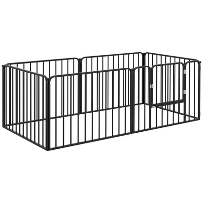 Dog Fence Outdoor 6 Panels 24" Height Indoor Steel Pet Exercise Pen DIY Design for Small Dogs Houses, Kennels & Pens Black  at Gallery Canada