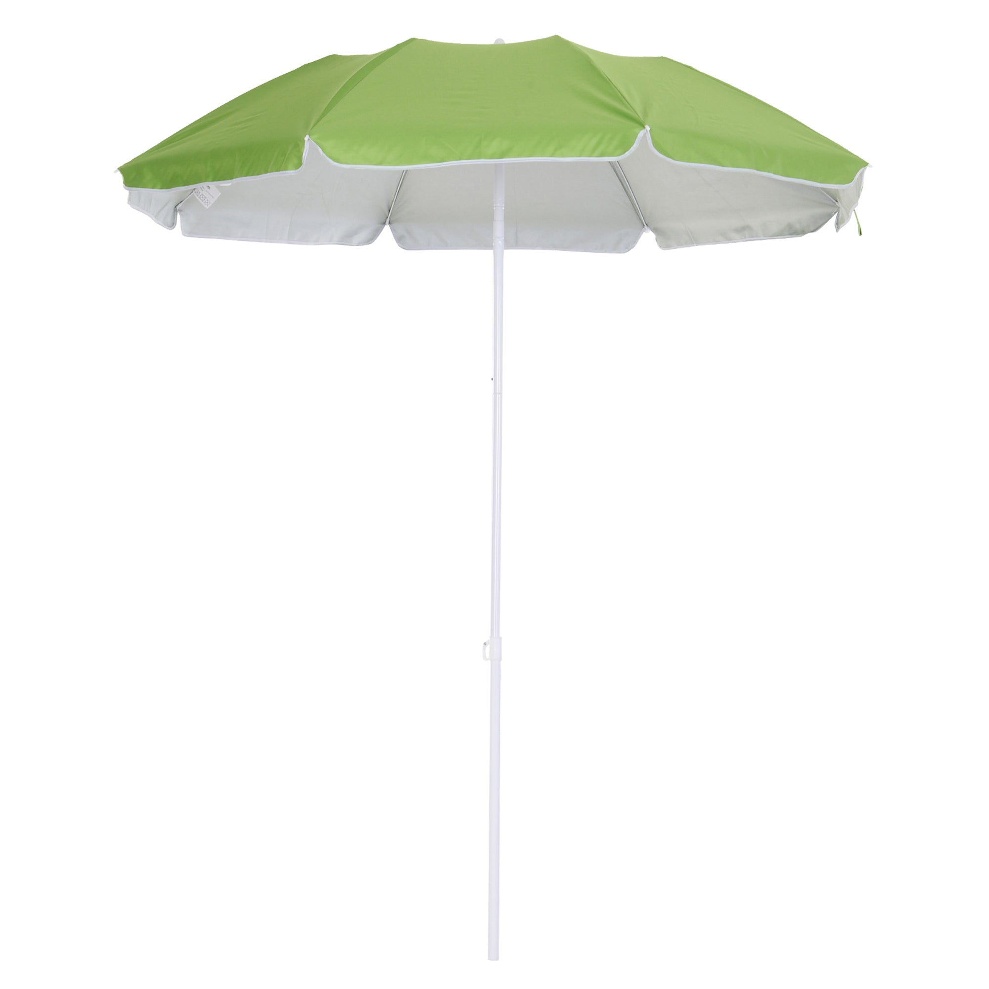 6.7ft Beach Umbrella with Push Button Tilt, Ruffled Outdoor Umbrella with Carry Bag and 8 Ribs, Green Beach Umbrellas Green at Gallery Canada