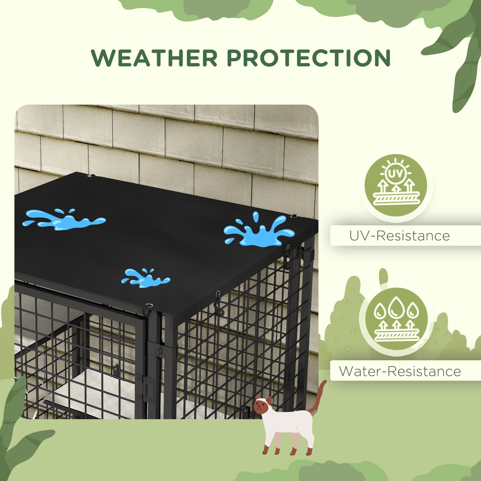 Cat Cage Multi-Level Catio Steel Outdoor Cat Enclosure w/ UV-and Water Resistant Cover, 5 Platforms, Soft Pads, Black Outdoor Cat Enclosures   at Gallery Canada