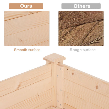 Wooden Elevated Planter Box with Legs, 48"x22"x30" Raised Garden Bed, Natural Elevated Garden Beds   at Gallery Canada