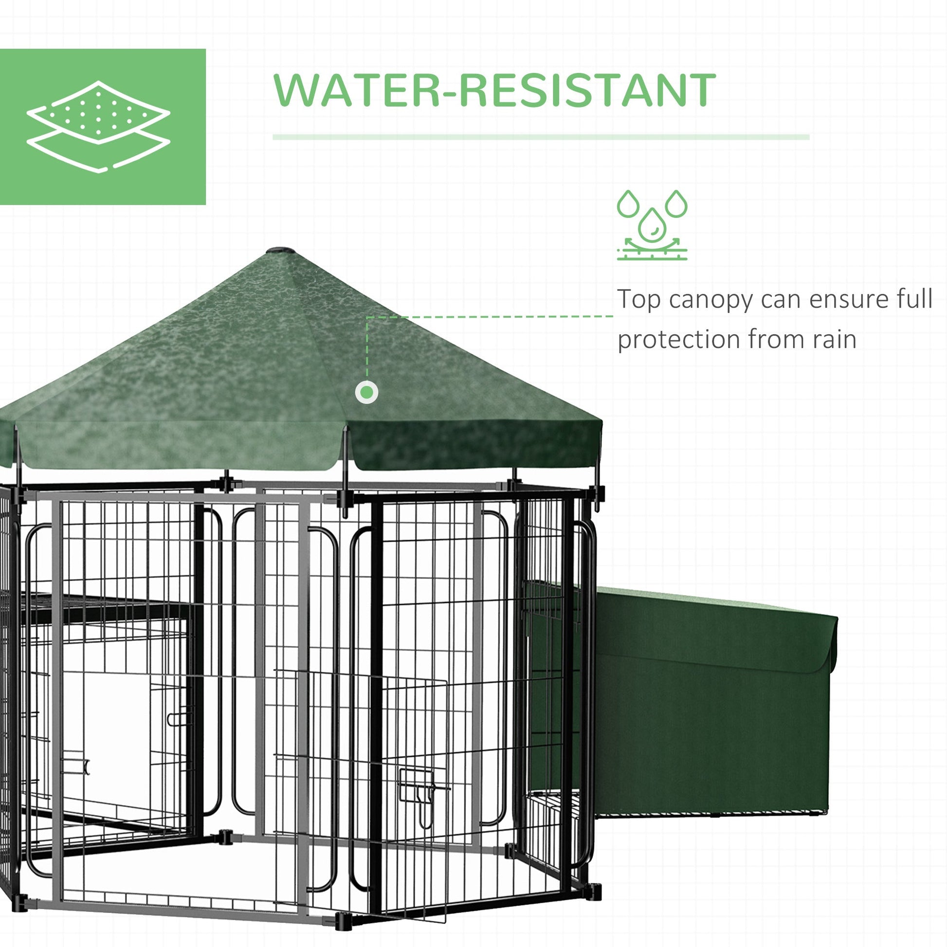 Heavy Duty Steel Chicken Coop with Canopy, Nesting Box, Lockable Doors, Green Chicken Coops   at Gallery Canada