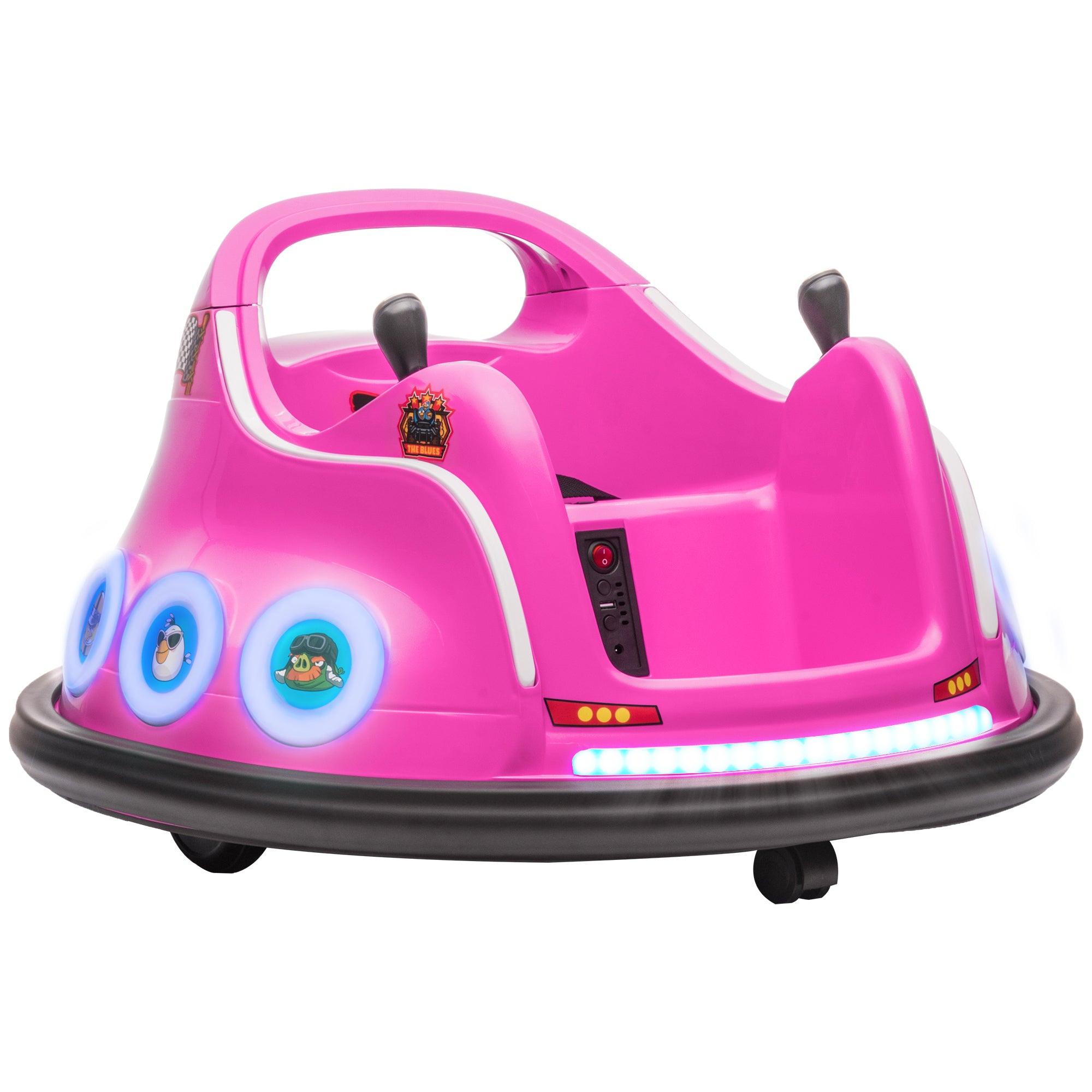 Angry Bird Licensed Electric Ride on Car, 12V Bumper Car for Kids w/ Dual Joysticks, 360 Degree Spin, Pink Electric Ride On Toys   at Gallery Canada