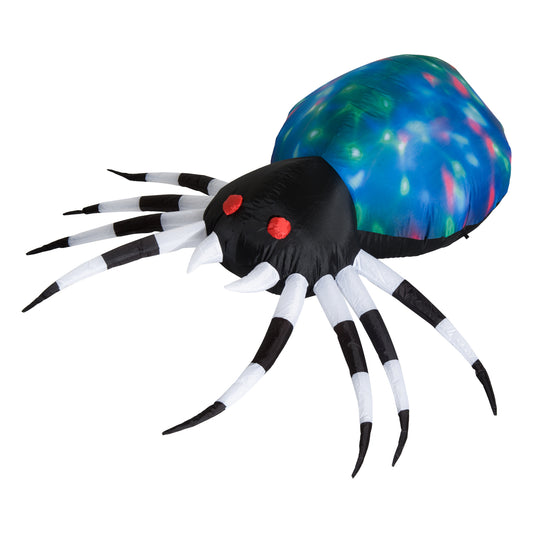 5Ft Long Halloween Giant Scary Spider LED Lighted Airblown Inflatable Lawn Decoration Holiday Season Garden Decor - Gallery Canada