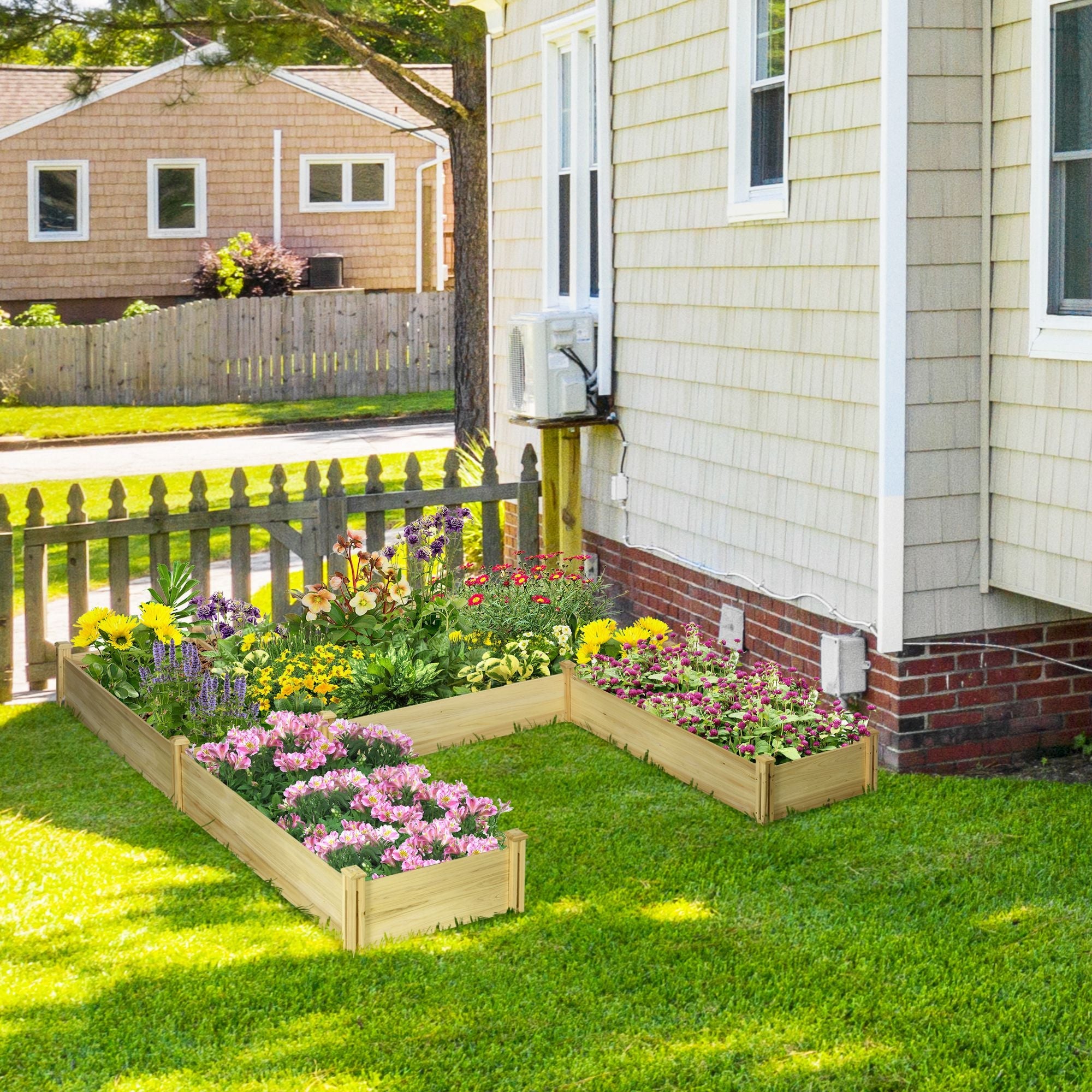 DIY Five-box Raised Garden Bed, Wooden Planter Boxes for Vegetables, Flowers, Herbs, Easy Assembly Wooden Planter Boxes   at Gallery Canada