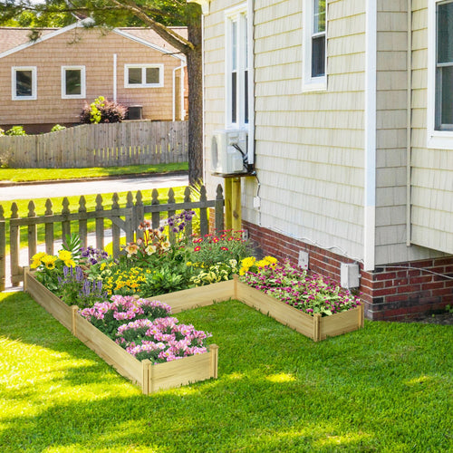 DIY Five-box Raised Garden Bed, Wooden Planter Boxes for Vegetables, Flowers, Herbs, Easy Assembly