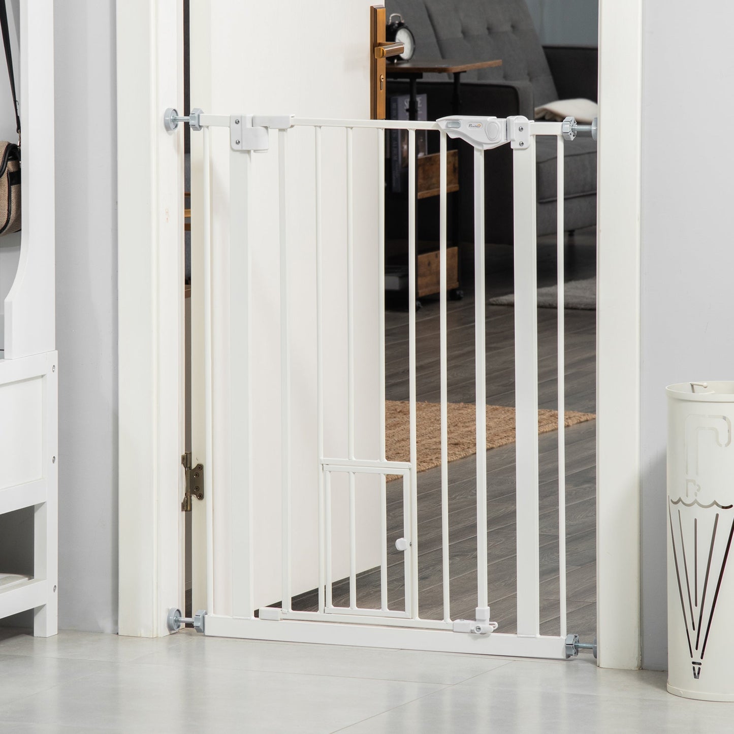 36" Easy Open Indoor Dog Gates for Doorways, House, Stair - White Houses, Kennels & Pens   at Gallery Canada