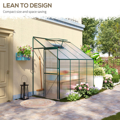 Walk-In Garden Greenhouse Aluminum Polycarbonate with Roof Vent for Plants Herbs Vegetables 8' x 4' x 7' Silver Walk In Greenhouses   at Gallery Canada