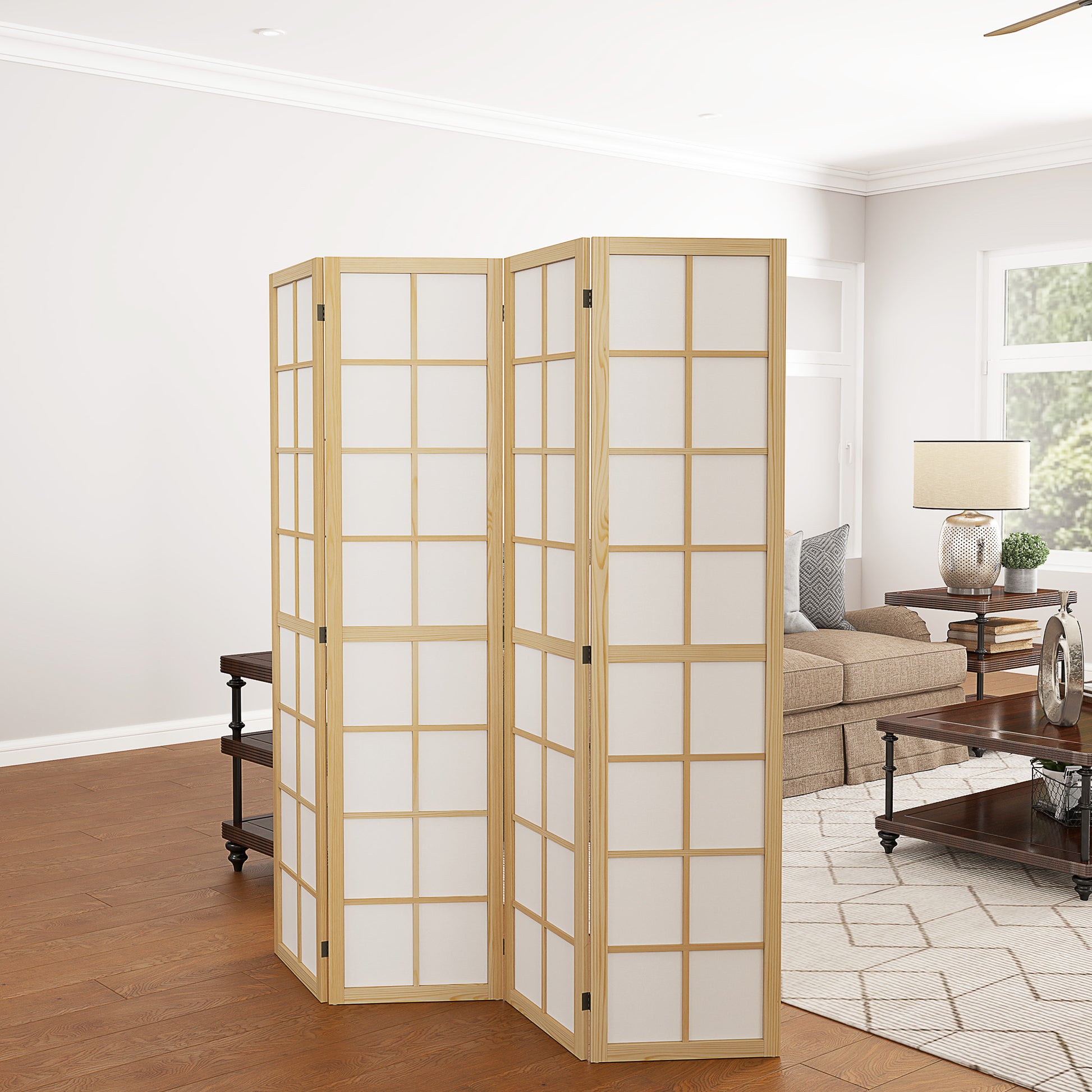 4 Panel Room Divider, 5.6 ft Folding Wall Divider Room Partition for Home Office, Bedroom, Living Room Room Dividers at Gallery Canada