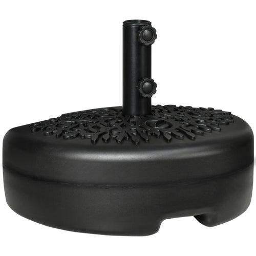Half Round Umbrella Base, Sand or Water Filled Half Patio Umbrella Stand Holder 40lb Water or 46lb Sand, Black