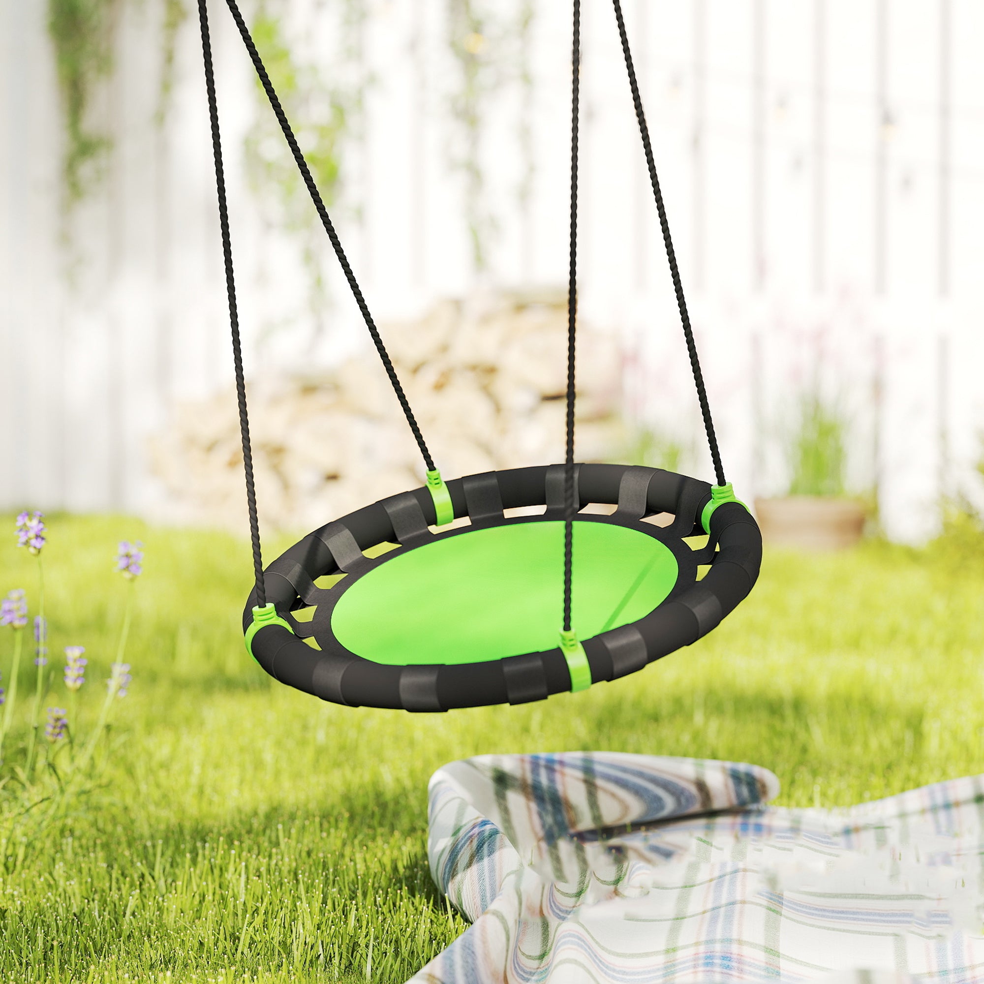 24 inch Saucer Tree Swing Set for Kids with Adjustable Hanging Ropes for Outdoor, Backyard, Green Gym Sets & Swings at Gallery Canada