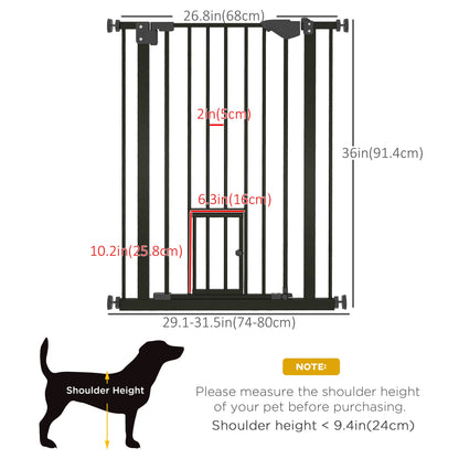 36" Easy Open Indoor Dog Gates for Doorways, House, Stair - Black Houses, Kennels & Pens   at Gallery Canada