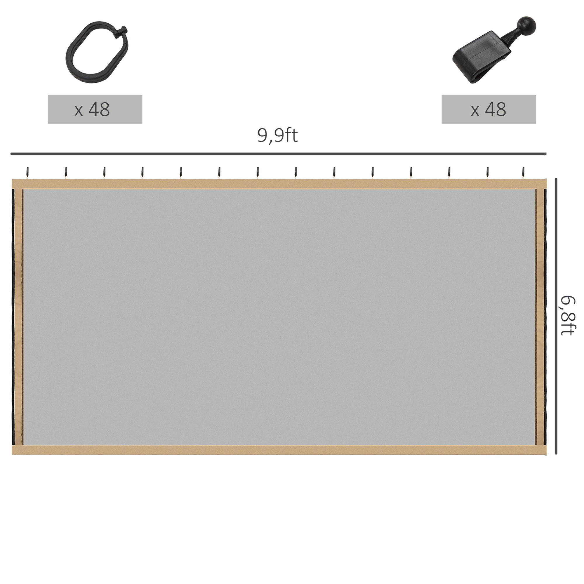 Gazebo Replacement Mosquito Netting 10' x 10' Black Screen Walls for Canopy with Zippers for Parties and Outdoor Activities Gazebo Sidewalls at Gallery Canada