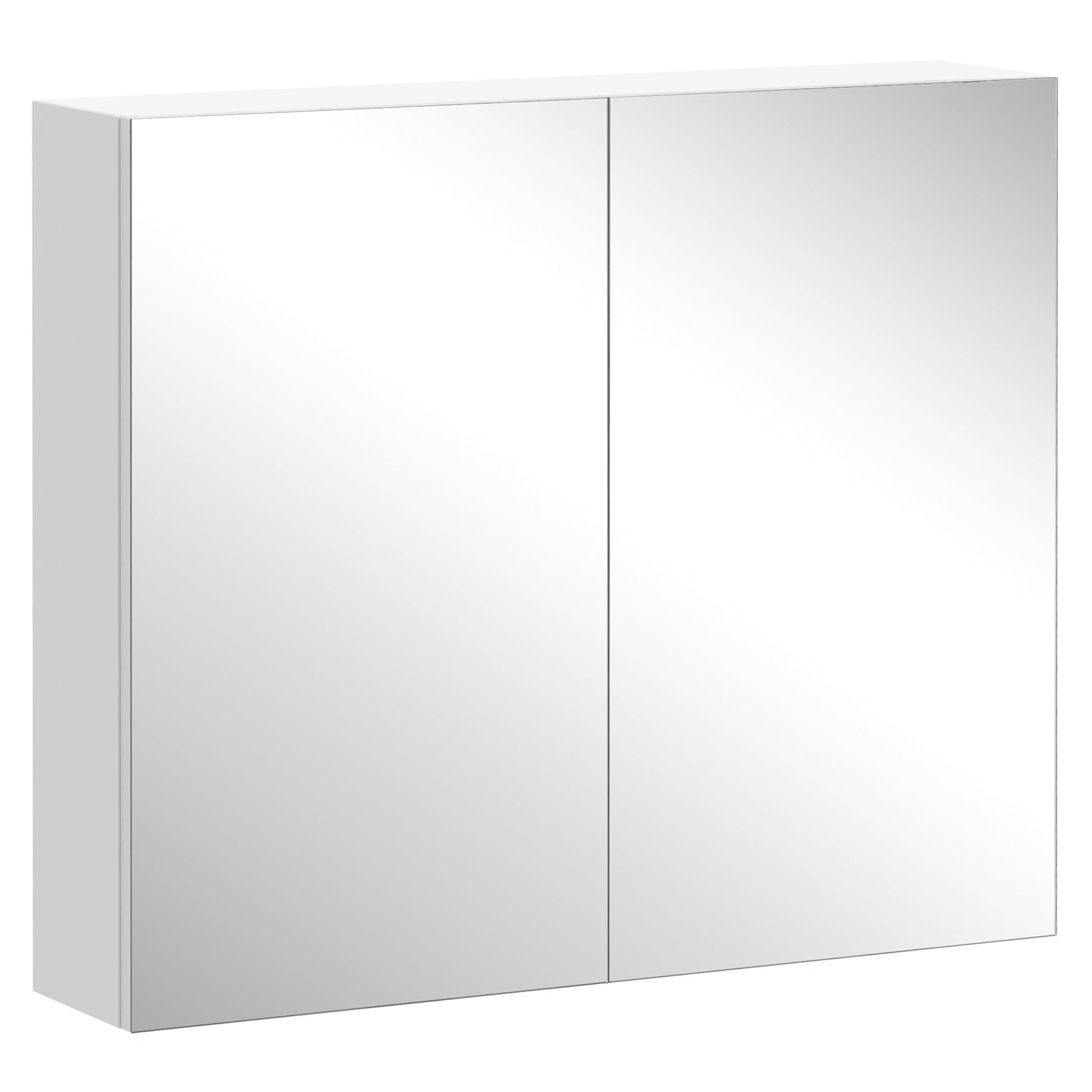 Wall Mount Mirrored Medicine Cabinet, Bathroom Mirror Cabinet with Adjustable Shelf, Double Soft Closing Doors, Grey Mirror Medicine Cabinets   at Gallery Canada