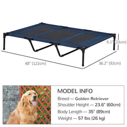 48" X 36" X 9" Elevated Pet Bed with Carrying Bag, Dark Blue Elevated Dog Beds   at Gallery Canada