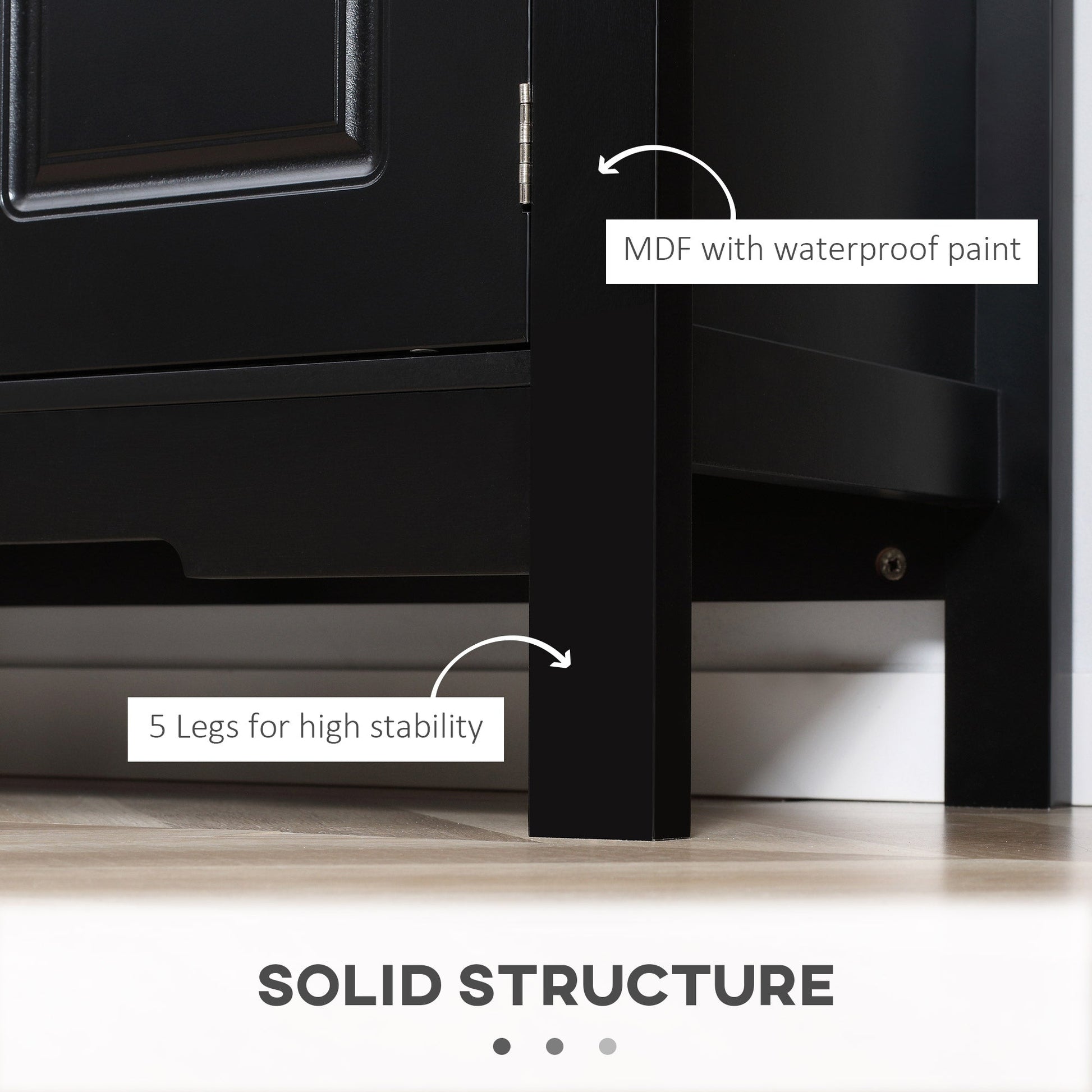 Sideboard Buffet Credenza Storage Cabinet with Drawer and Removable Wine Rack, Black Bar Cabinets   at Gallery Canada