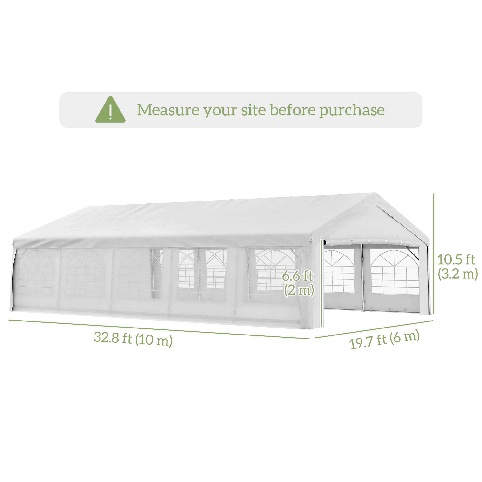 33'x20' Heavy Duty Steel Carport Garage Wedding Party Event Tent Shelter Gazebo Outdoor w/ Sidewalls Canopy Pavilion White Canopy Tents at Gallery Canada
