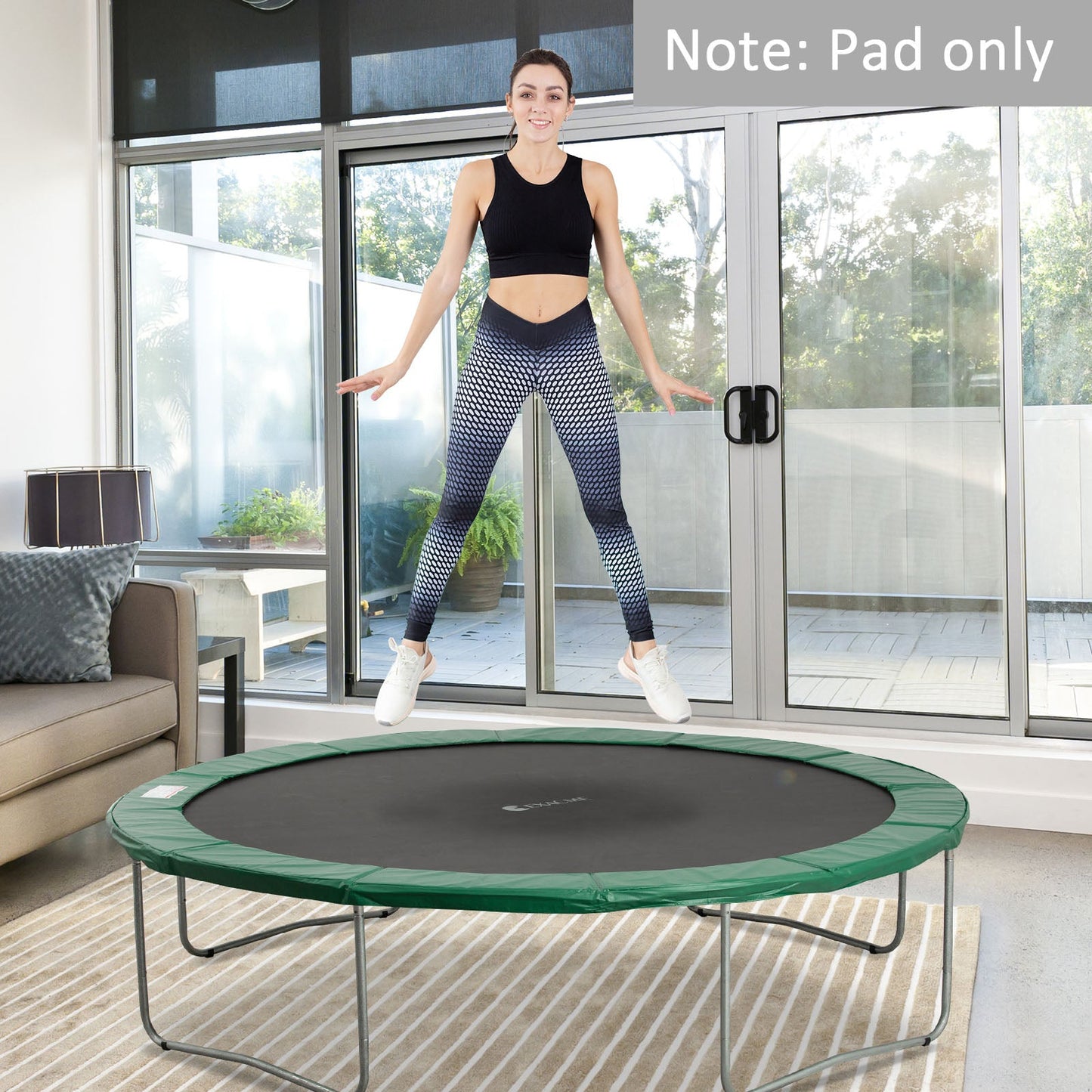 Φ12ft Trampoline Pad Φ144" Spring Safety Replacement Gym Bounce Jump Cover EPE Foam (Green) Trampolines   at Gallery Canada