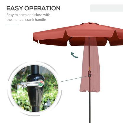 8.5 ft Outdoor Market Table Umbrella, Round Patio Umbrella with Tilt and Crank for Garden, Backyard, Deck, Wine Red Sun Umbrellas   at Gallery Canada