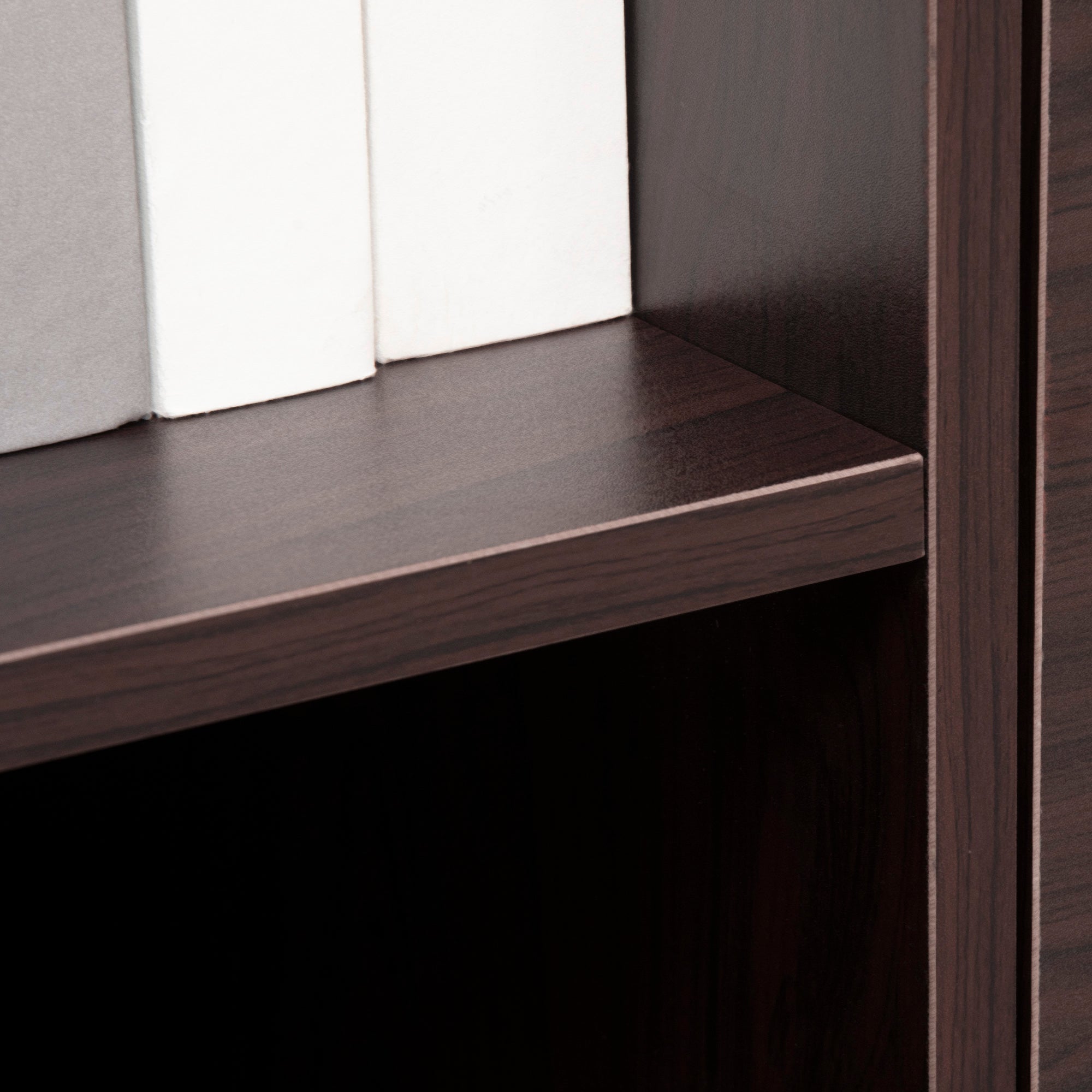 Lateral Filing Cabinet with Wheels, Locking File Cabinet, Mobile Printer Stand with Open Shelves and Drawers for A4 Size Documents, Walnut Office Cabinets & Cupboards at Gallery Canada