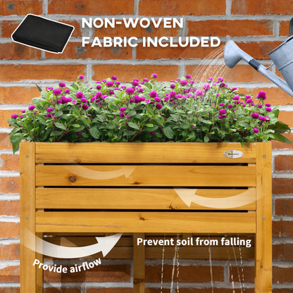 Raised Garden Bed with Folding Side Table, Elevated Wood Planter Box for Flowers and Vegetables, Use for Patio, Balcony Raised Garden Beds at Gallery Canada