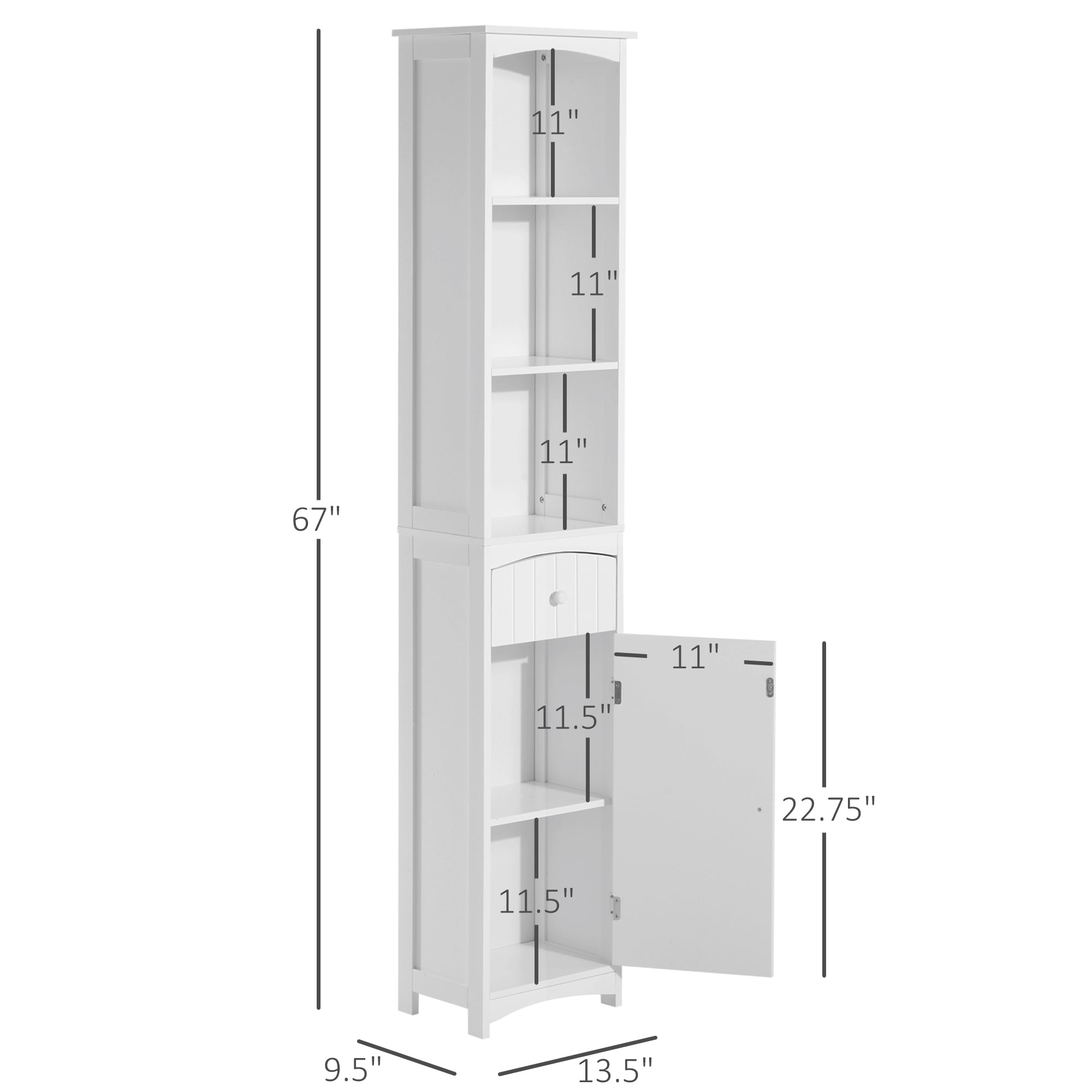 Tall Wooden Bathroom Cabinet Storage Organizer Kitchen Bedroom Decorative Bathroom Cabinets   at Gallery Canada