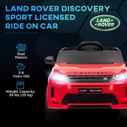 Land Rover Discovery Sport Licensed 12V Ride on Car w/ Remote, Soft Start, LED Lights, Music Horn, Red Electric Toy Cars   at Gallery Canada