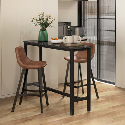 Counter Height Stools Set of 2, Upholstered Kitchen Stool with Back and Steel Legs Bar Stools   at Gallery Canada