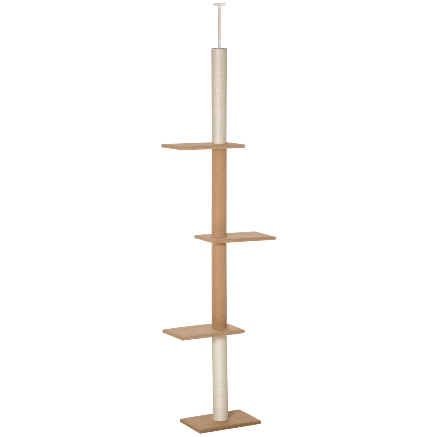 100" Floor To Ceiling Cat Tree w/ 3 Perches Activity Center for Kittens Cat Tower Furniture, Brown Floor to Ceiling Cat Trees Brown at Gallery Canada