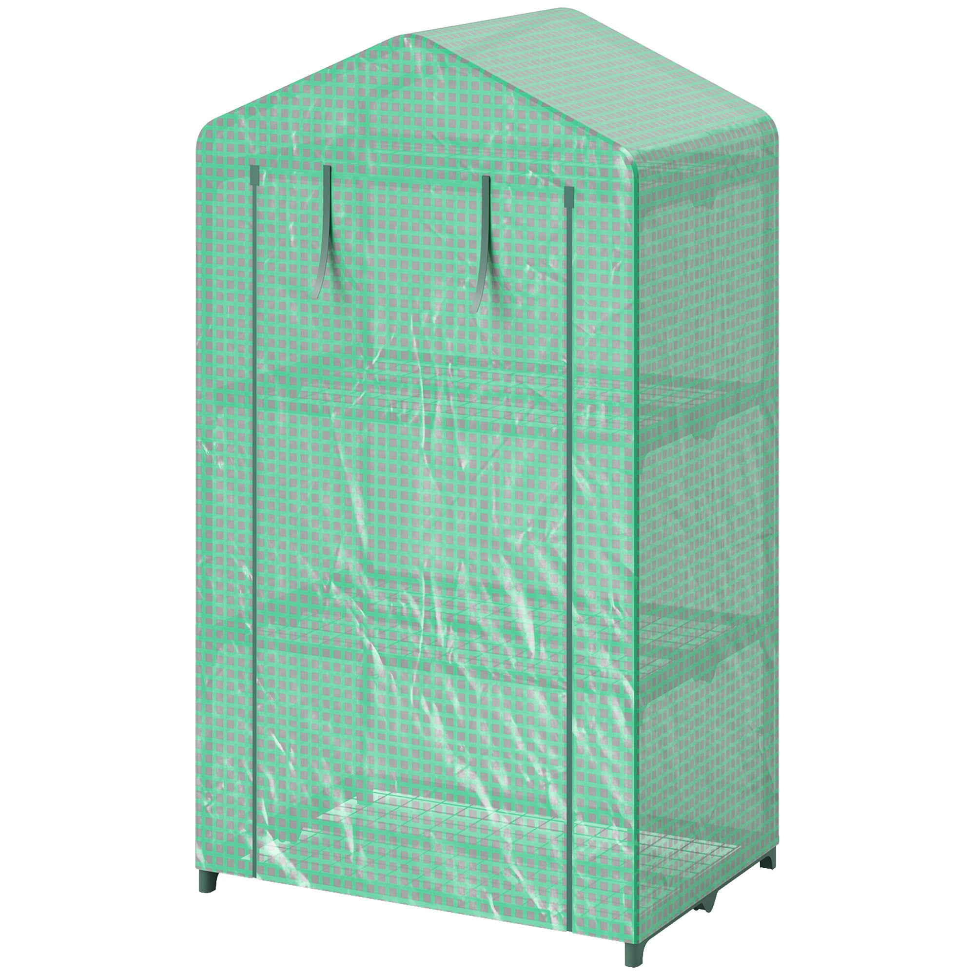 3 Tier Mini Greenhouse, Portable Flower Stand with Shelf Clips, Indoor Greenhouse with Steel Frame, Green Greenhouses Green, Dark Green at Gallery Canada