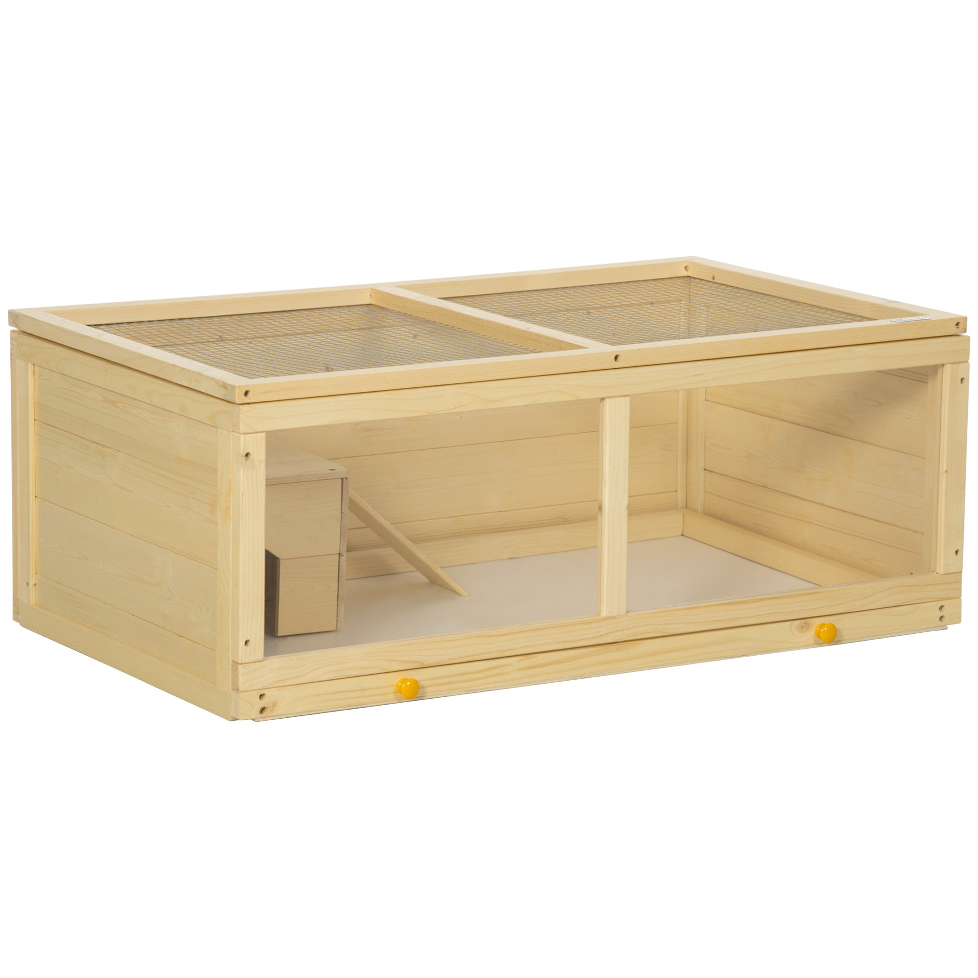 Small Animals Kit Hutch w/ Sliding Tray, Exercise Play House for Dwarf Hamsters, Gerbils, Chinchillas, Natural Wood Hamster Cages at Gallery Canada