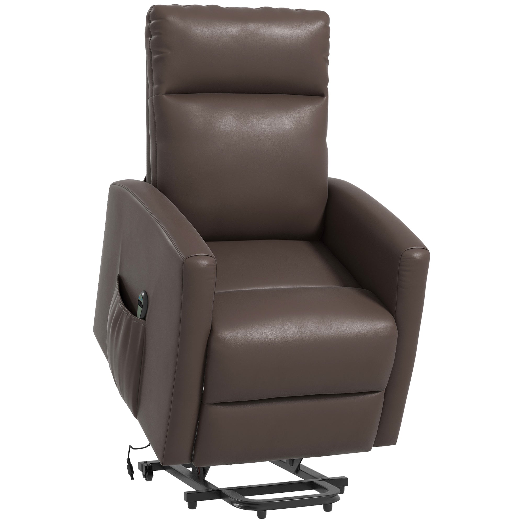 Power Lift Recliner Chair with Remote Control Side Pocket for Living Room Home Office Study Brown Electric Power Lift Chairs at Gallery Canada