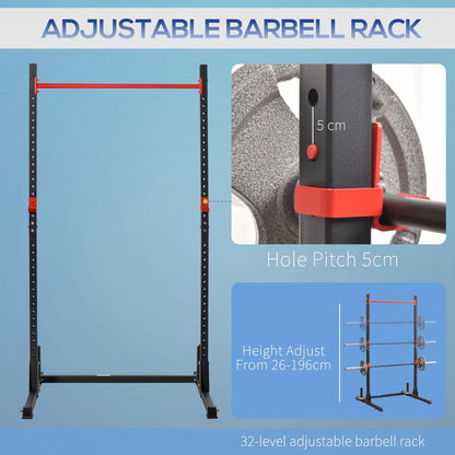 Adjustable Barbell Power Rack Squat Stand Strength Training Fitness Pull Up Weight Cage Home Gym Black Power Towers   at Gallery Canada