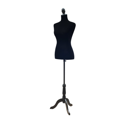 Female Fashion Mannequin Dress Form Torso Dressmaker Stand Clothing Display w/ Base (Black)