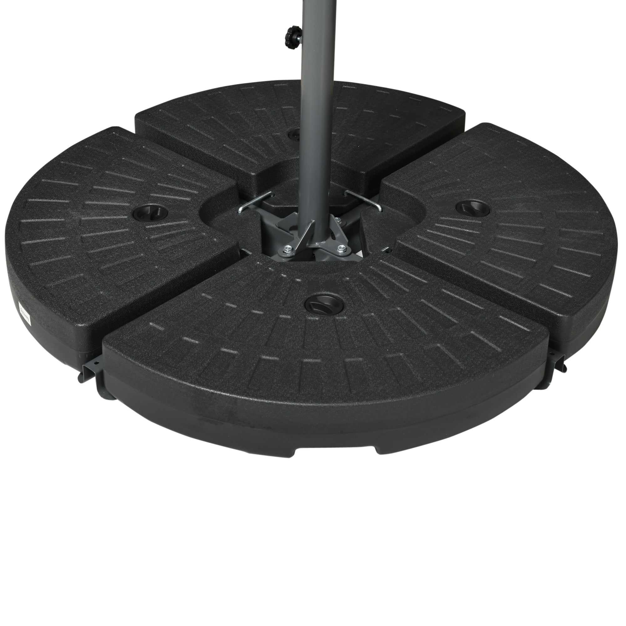 Offset Patio Umbrella with Net and Umbrella Base, Adjustable Cantilever Canopy with Cross Base, Weight Plates and 8 Ribs for Backyard, Poolside, Garden, Green Cantilever Umbrellas at Gallery Canada