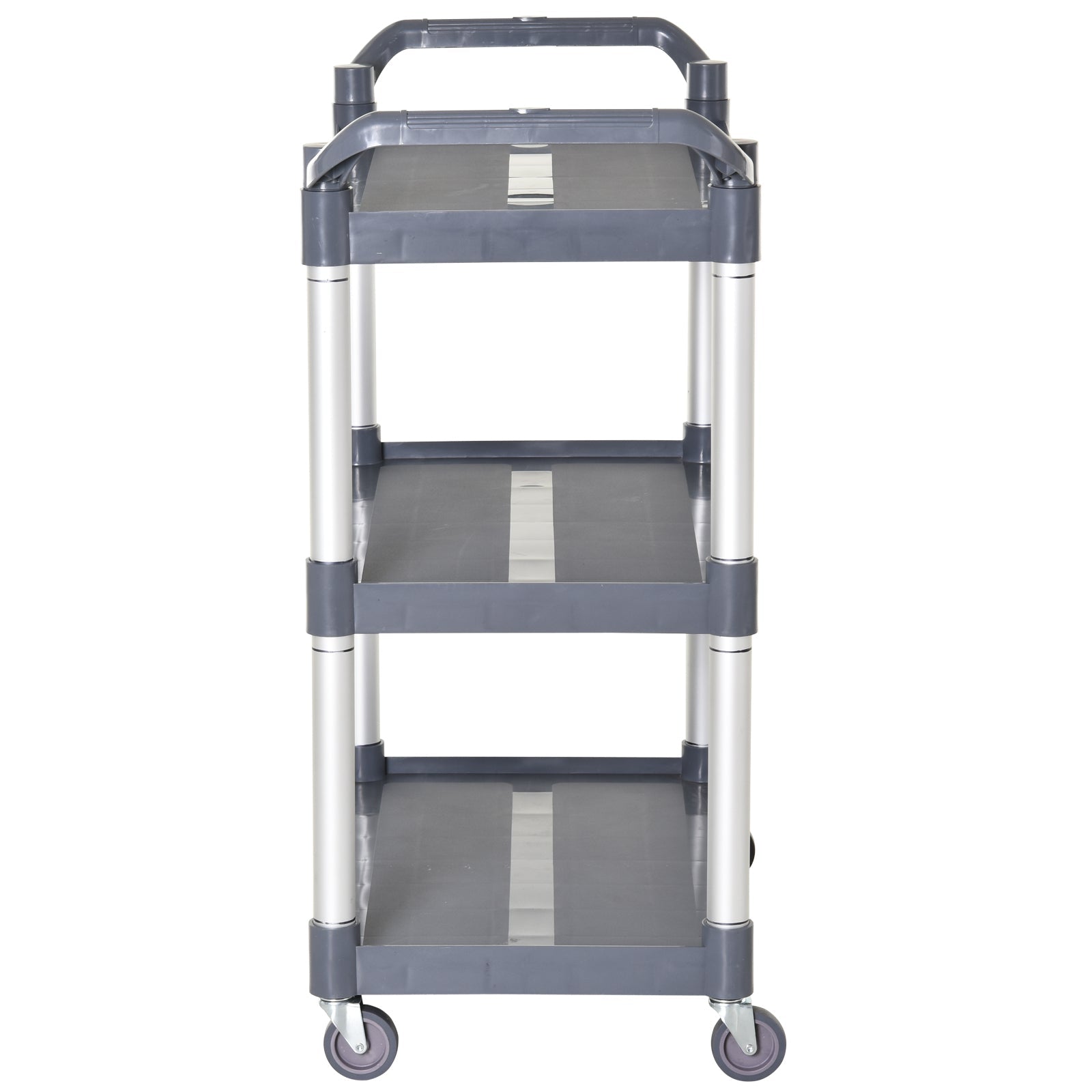 3-Tier Utility Cart Large Rolling Storage Trolley with 3 Shelves Metal Clean Service Cart, Restaurant, Hotel, Livingroom, Silver and Grey Kitchen Islands & Kitchen Carts   at Gallery Canada