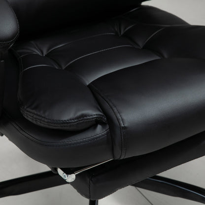 7-Point Vibrating Massage Chair, Reclining Office Chair with Footrest, Reclining Back, Adjustable Height, Black Massage Chairs   at Gallery Canada