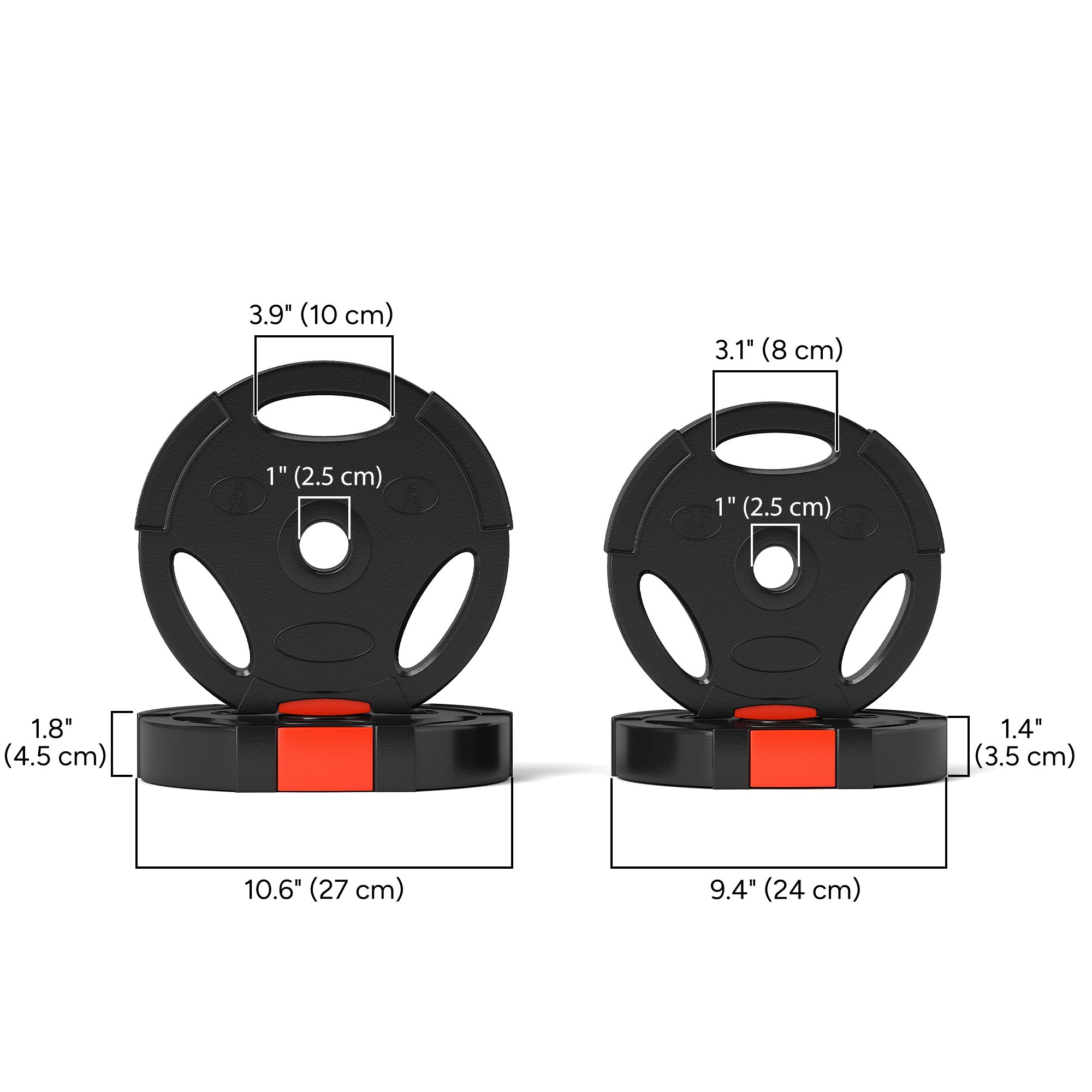 1-Inch Weight Plates, Barbell Weights Set for Weightlifting and Strength Training, 2 x 11lbs + 2 x 5.5lbs Dumbbells & Barbells at Gallery Canada