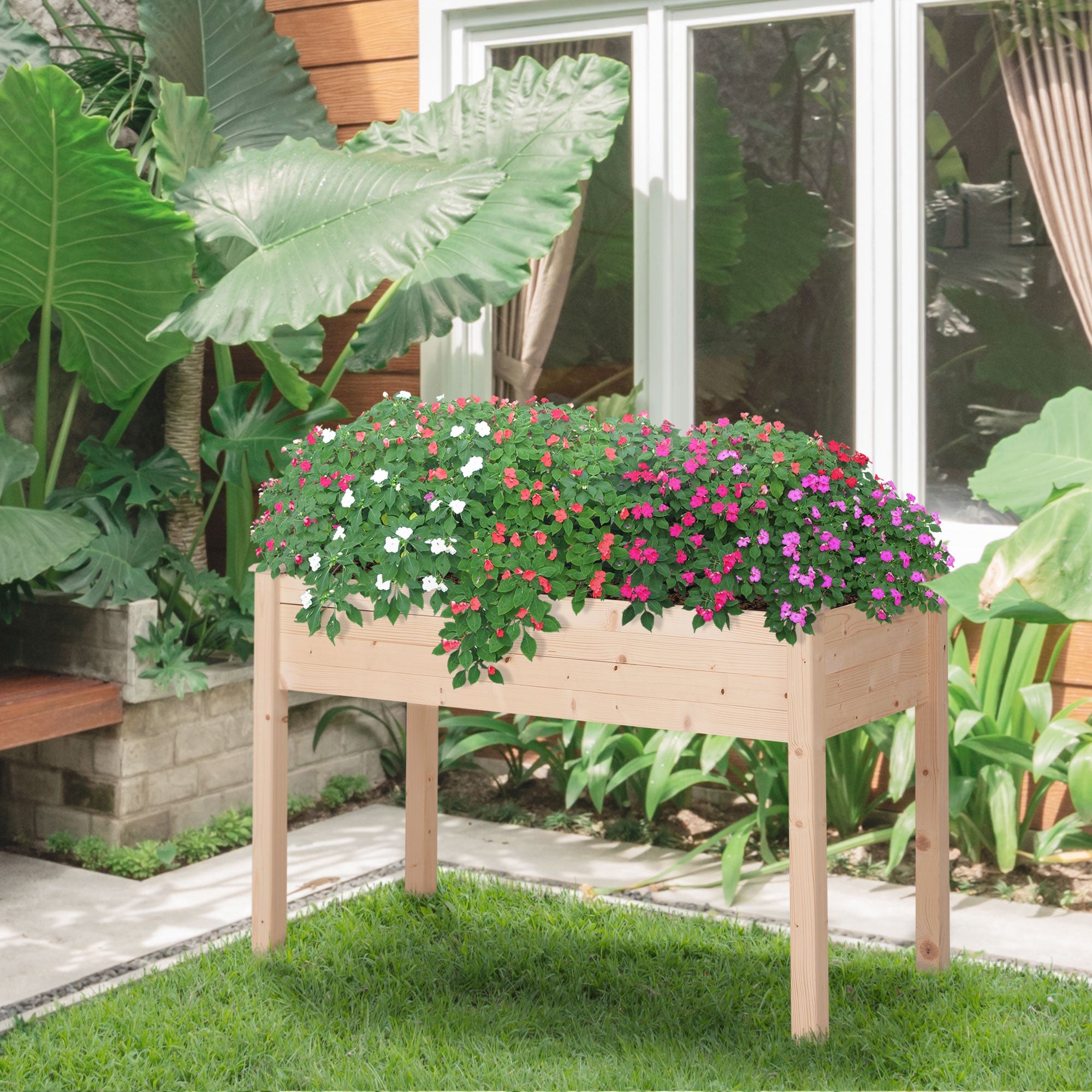 Wooden Elevated Planter Box with Legs, 48