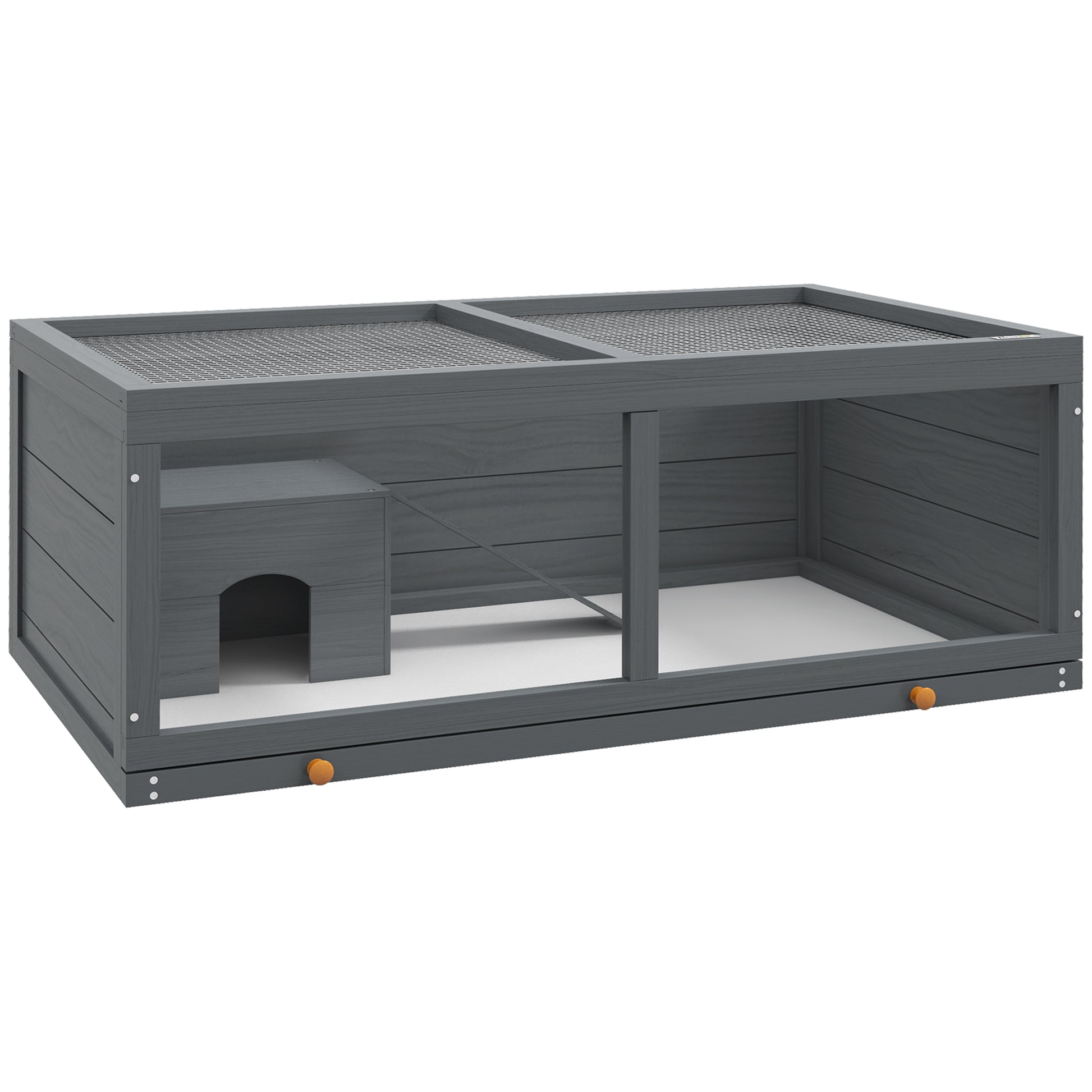 Small Animals Kit Hutch w/ Sliding Tray, Exercise Play House for Dwarf Hamsters, Gerbils, Chinchillas, Grey Hamster Cages   at Gallery Canada