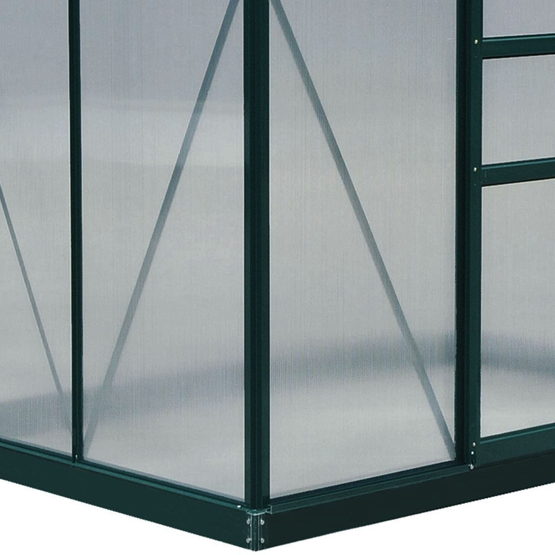 6.2' x 4.3' x 6.6' Clear Polycarbonate Greenhouse Large Walk-In Green House Garden Plants Grow Galvanized Base Aluminium Frame w/ Slide Door Walk In Greenhouses   at Gallery Canada