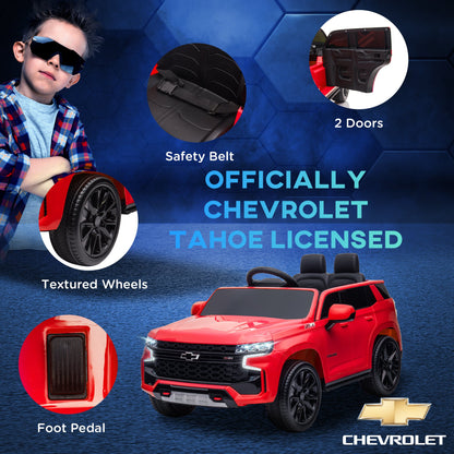 12V Licensed Chevrolet TAHOE Ride On Car with Remote Control for 3-6 Years Old, Red Electric Toy Cars   at Gallery Canada