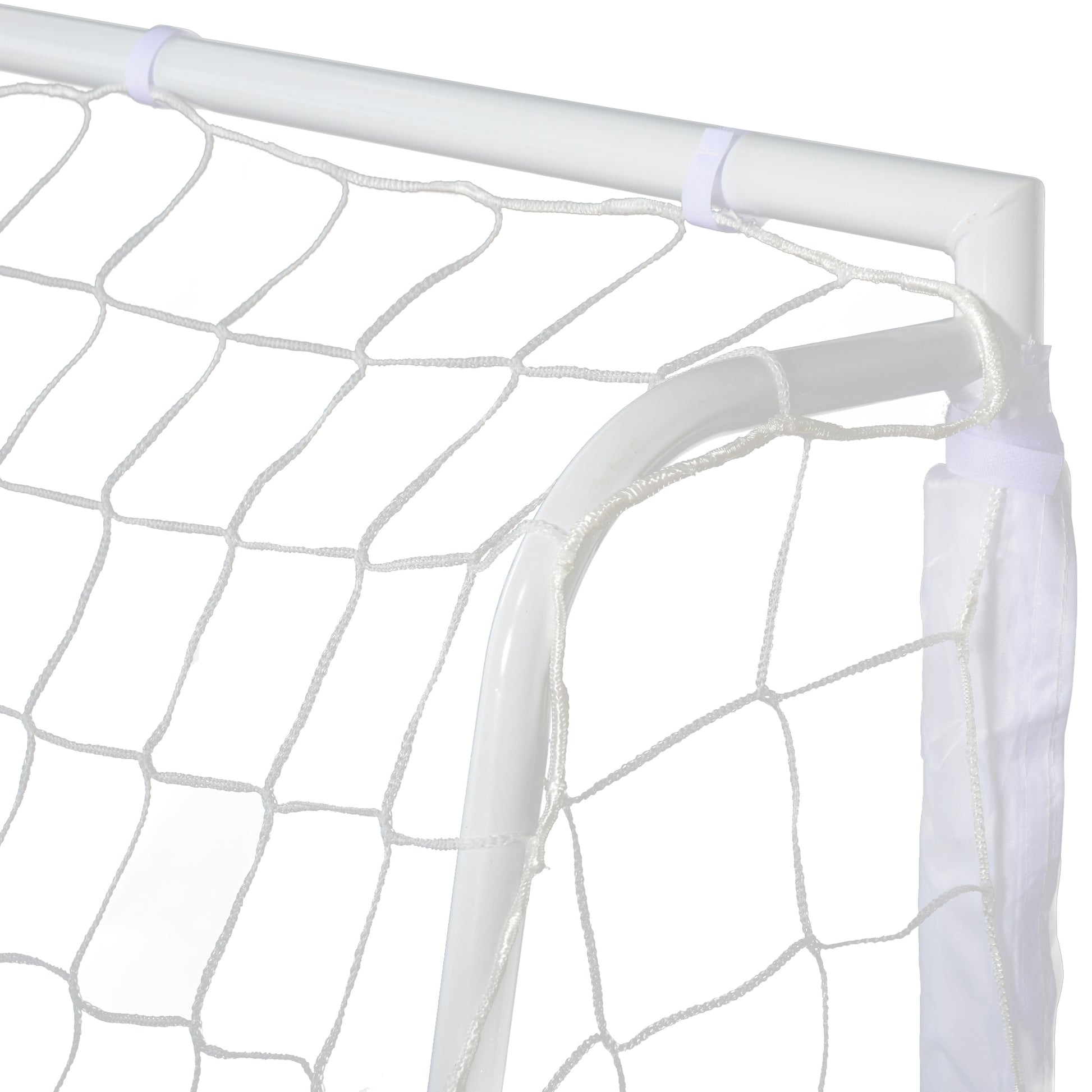 6ft x 4ft Soccer Goal Net with Metal Frame, PE Mesh, Ground Stakes, Easy Assembly, White Football   at Gallery Canada