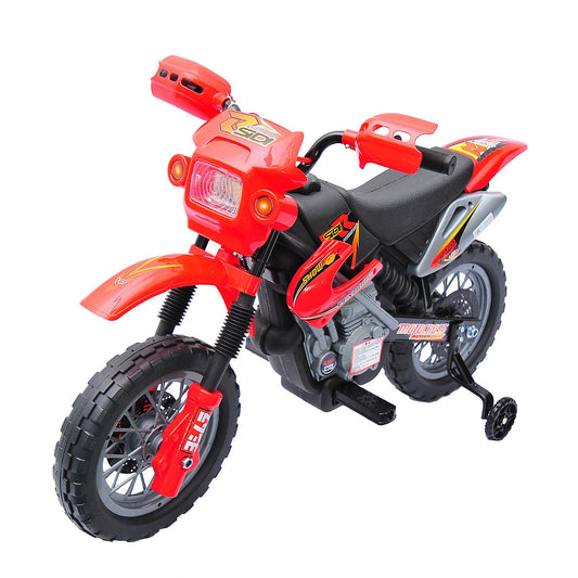 6V Kid Electric Ride On Motorcycle Powered Dirt Bike Battery Scooter For 3-6 Year Old Kids Toddlers W/ Training Wheels Red Electric Motorcycles Red  at Gallery Canada